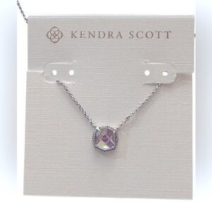 New Kendra Scott‎ Silver Pendant Necklace in Dichroic Glass
